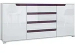 Vladon Sideboard, Wei&szlig; Hochglanz, Violett, Holzwerkstoff, 166.5x75.5x35 cm,