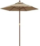 vidaXL Sonnenschirm, Taupe, Holz, Freiform, 196x196 cm, Sonnen- & Sichtschutz,