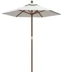 vidaXL Sonnenschirm, Wei&szlig;, Holz, 196x196 cm, Sonnen- & Sichtschutz,...