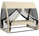 Outsunny Hollywoodschaukel, Beige, Metall, 140x197x240 cm, Gartenm&ouml;bel,