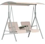 Outsunny Hollywoodschaukel, Beige, Metall, 112x158x175 cm, Gartenm&ouml;bel,