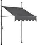 Markise, Dunkelblau, Metall, Textil, 200x200-300x120 cm, Sonnen- & Sichtschutz,