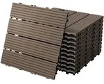 ECD-Germany Terrassenfliese, Dunkelbraun, Holzwerkstoff, wetterfest-Zonen,