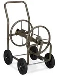 Relaxdays Schlauchwagen, Braun, Metall, Kunststoff, 47x80x70 cm, Gartenzubeh&ouml;r,