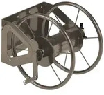Relaxdays Schlauchtrommel, Braun, Metall, Kunststoff, 53x42x46 cm, Gartenzubeh&ouml;r,