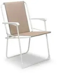 Gardenson Klappstuhl Veba, Wei&szlig;, Beige, Metall, Textil, 56x78x53 cm, FSC Mix,