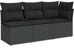 vidaXL Loungesofa, Schwarz, Naturmaterialien, 62x69x172 cm, Loungem&ouml;bel,