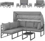 Svita Gartenlounge, Hellgrau, Metall, 4-Sitzer, Loungem&ouml;bel, Gartenlounge-Sets
