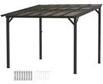 Outsunny Pergola, Dunkelgrau, Kunststoff, 294x258x306 cm, Sonnen- & Sichtschutz,