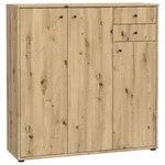 Kommode, Eiche Artisan, Holzwerkstoff, 4 F&auml;cher, 2 Schublade(n) Schubladen,