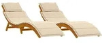 vidaXL Sonnenliege, Beige, Holz, Rechteckig, 184x64x55 cm, Gartenm&ouml;bel, Gartenliegen