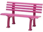 Proregal Gartenbank, Pink, Kunststoff, 120x74x54 cm, Gartenm&ouml;bel, Gartenb&auml;nke