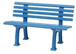 Proregal Gartenbank, Hellblau, Kunststoff, 120x74x54 cm, Gartenm&ouml;bel, Gartenb&auml;nke