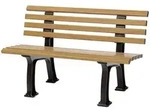 Proregal Gartenbank, Beige, Kunststoff, 120x74x54 cm, Gartenm&ouml;bel, Gartenb&auml;nke