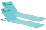 [en.casa] Strandmatten-Set, T&uuml;rkis, Textil, Metall, 160x42x49 cm, Gartenm&ouml;bel,