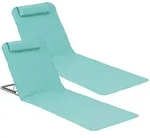 [en.casa] Strandmatten-Set, T&uuml;rkis, Textil, Metall, 143x44x48 cm, Gartenm&ouml;bel,