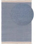 benuta Pop Wollteppich, Blau, Textil, Beton Optik, Rechteckig, 160x230 cm, Gots,