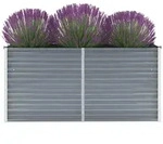 Garten-Hochbeet, Grau, Metall, Rechteckig, 160x77x40 cm, Gartenzubeh&ouml;r,...