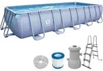 Avenli Pool, Grau, Metall, Grafikmuster, Rechteckig, 250x100x540 cm, Freizeit, Pools