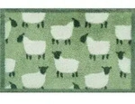 wash+dry Fussmatte Flock green, Gr&uuml;n, Textil, Schaf, rechteckig, 40x60 cm,