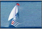 wash+dry Fussmatte Sailing Boat, Blau, Textil, Wellen, rechteckig, 50x75 cm,