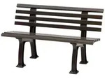 Proregal Gartenbank, Braun, Kunststoff, 120x74x54 cm, Gartenm&ouml;bel, Gartenb&auml;nke