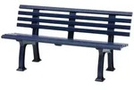 Proregal Gartenbank, Blau, Kunststoff, 150x74x54 cm, Gartenm&ouml;bel, Gartenb&auml;nke