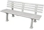 Proregal Gartenbank, Wei&szlig;, Kunststoff, 150x74x54 cm, Gartenm&ouml;bel, Gartenb&auml;nke