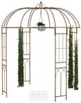 Relaxdays Rosenpavillon, Braun, Metall, 211x269x211 cm, Gartenzubeh&ouml;r,...