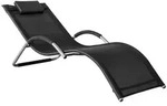 SoBuy Sonnenliege, Schwarz, Metall, 63x67x172 cm, Gartenm&ouml;bel, Gartenliegen