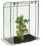 Relaxdays Tomatengew&auml;chshaus, Transparent, Kunststoff, Metall, 130x170x75 cm,