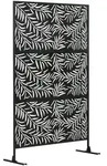 Outsunny Gartensichtschutz,, Schwarz, Metall, 45x198 cm, Sonnen- & Sichtschutz,