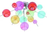N&auml;ve Deckenleuchte Explosion, Klar, Mehrfarbig, Chrom, Metall, Glas, 38 cm, Lampen &
