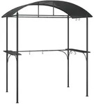 vidaXL Grillpavillon, Grau, Metall, 115x230x220 cm, Sonnen- & Sichtschutz, Pavillons