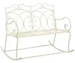 furnicato Gartenbank, Wei&szlig;, Metall, Rechteckig, 104x89x83 cm, Gartenm&ouml;bel,