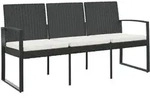 furnicato Gartenbank, Anthrazit, Kunststoff, Rechteckig, 152.5x77.5x57 cm,