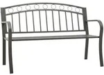 furnicato Gartenbank, Grau, Metall, Rechteckig, 120x81x51 cm, Gartenm&ouml;bel,