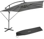 tectake Sonnenschirm, Hellgrau, Kunststoff, Quadratisch, 250x300 cm, Sonnen- &