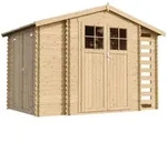Timbela Holzhaus, Beige, Holz, 312x218x206 cm, Aufbewahrung & Schutzh&uuml;llen,