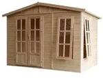 Timbela Gartenhaus, Beige, Holz, 332x232x199 cm, Aufbewahrung & Schutzh&uuml;llen,