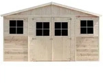 Timbela Holz-Gartenhaus, Beige, Holz, 418x252x199 cm, Aufbewahrung &...