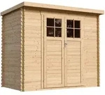 Timbela Holz-Gartenhaus, Beige, Holz, 239x206x142 cm, Aufbewahrung & Schutzh&uuml;llen,