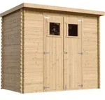 Timbela Holz-Gartenhaus, Beige, Holz, 239x206x142 cm, Aufbewahrung &...