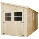 Timbela Holz-Gartenhaus, Beige, Holz, 218x250x395 cm, Aufbewahrung &...