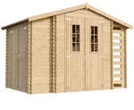 Timbela Holzhaus, Beige, Holz, 312x218x206 cm, Aufbewahrung & Schutzh&uuml;llen,