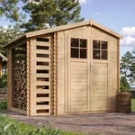Timbela M386F+M386G, Beige, Holz, 272x218x206 cm, Aufbewahrung & Schutzh&uuml;llen,
