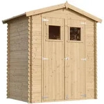 Timbela Holzhaus, Beige, Holz, 196x224x136 cm, Aufbewahrung & Schutzh&uuml;llen,