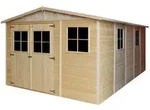 Timbela Holz-Gartenhaus, Beige, Holz, 324x232x493 cm, Aufbewahrung &...