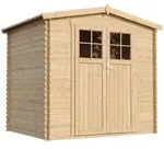 Timbela Gartenhaus, Beige, Holz, 236x218x226 cm, Aufbewahrung & Schutzh&uuml;llen,