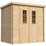 Timbela Holzhaus, Beige, Holz, 200x200x142 cm, Aufbewahrung & Schutzh&uuml;llen,
